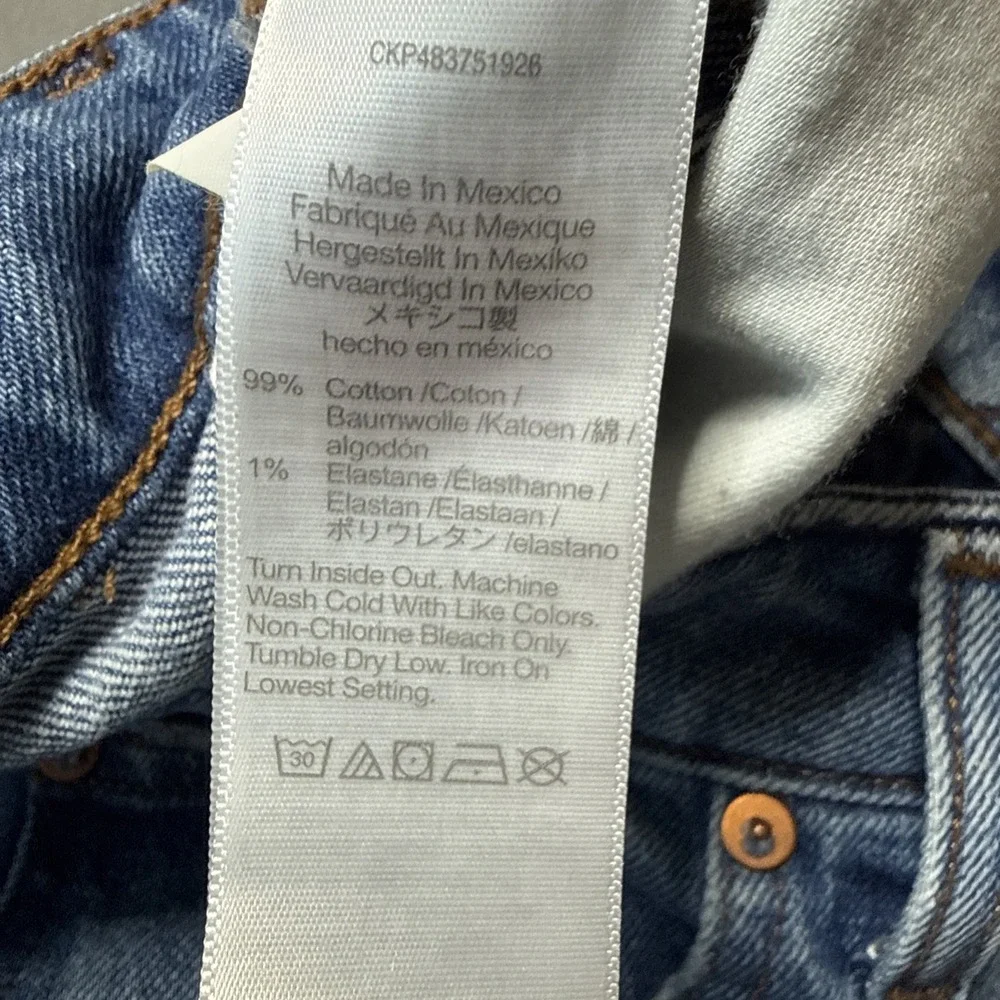 Madewell Jeans Womens 30 Blue Curvy 90s Straight Crop High Rise‎ NQ204 - Picture 5 of 11